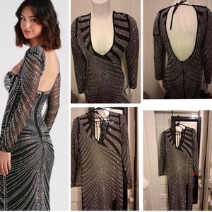Elegant Black and Silver Women's Dress